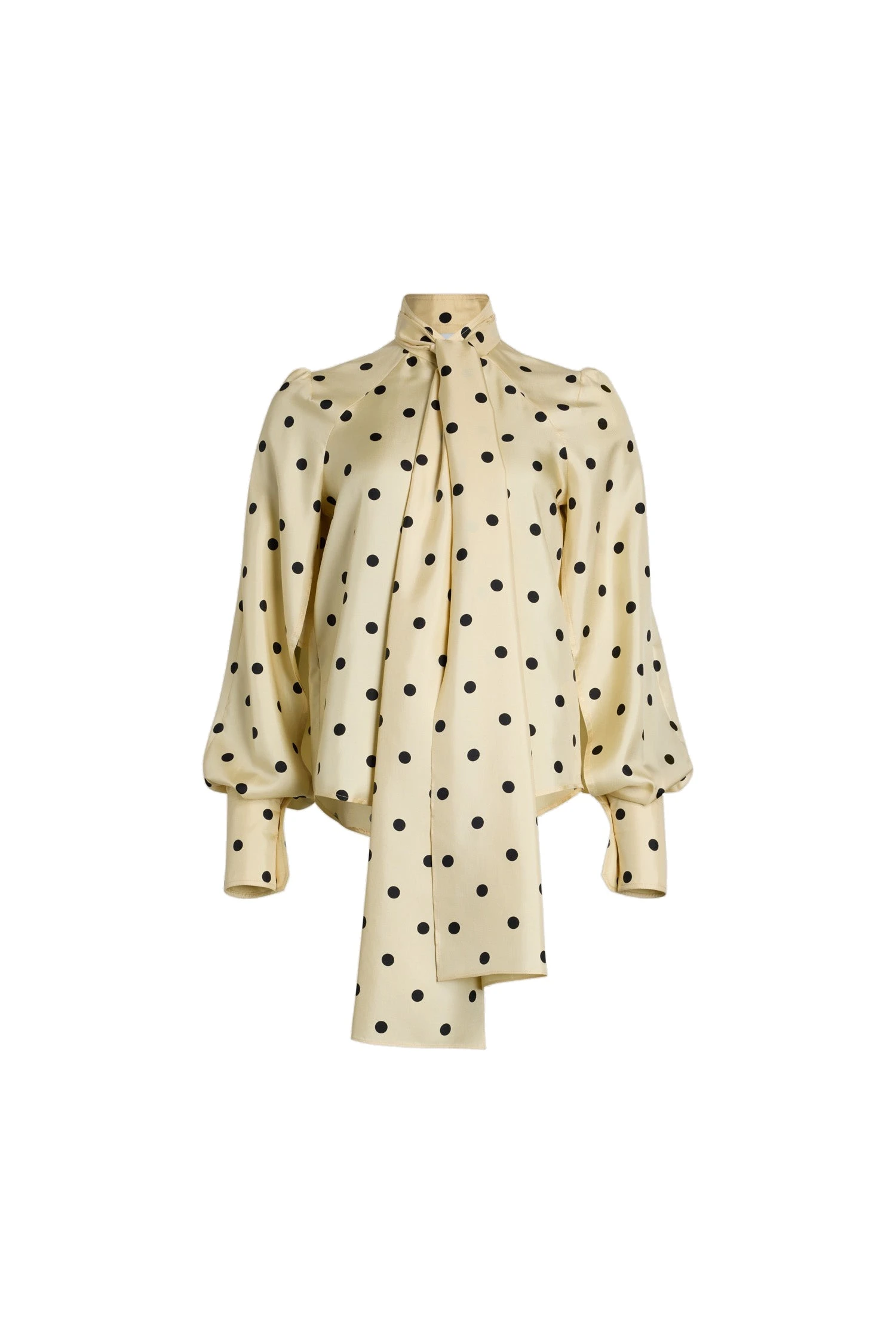 Patou Lavallière blouse in Angora Dots printed organic silk | Tops | Luxury Shoes Patou Lavallière blouse in Angora Dots printed organic silk