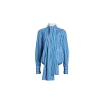 Patou Lavallière blouse in Victoria Blue Stripes printed sustainable cotton