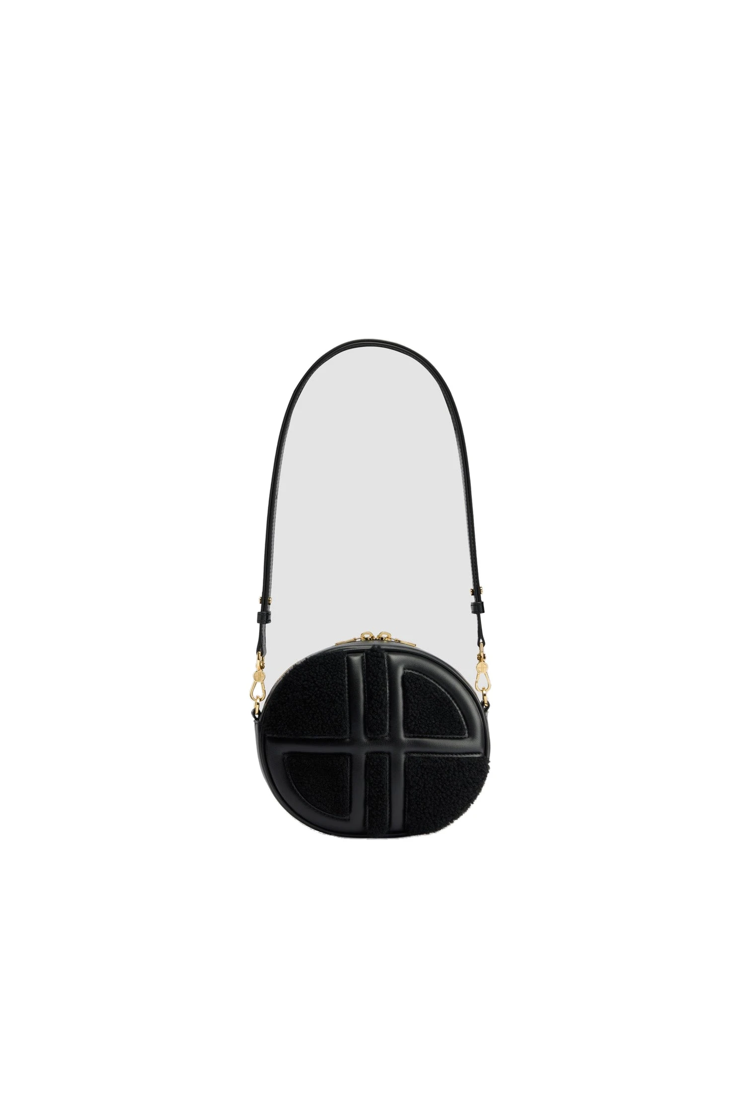 Patou Le JP bag in leather and shearling | Luxury Shoes Patou Le JP bag in Black leather and shearling