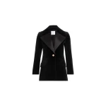Patou Long single-breasted jacket in Black organic cotton velvet