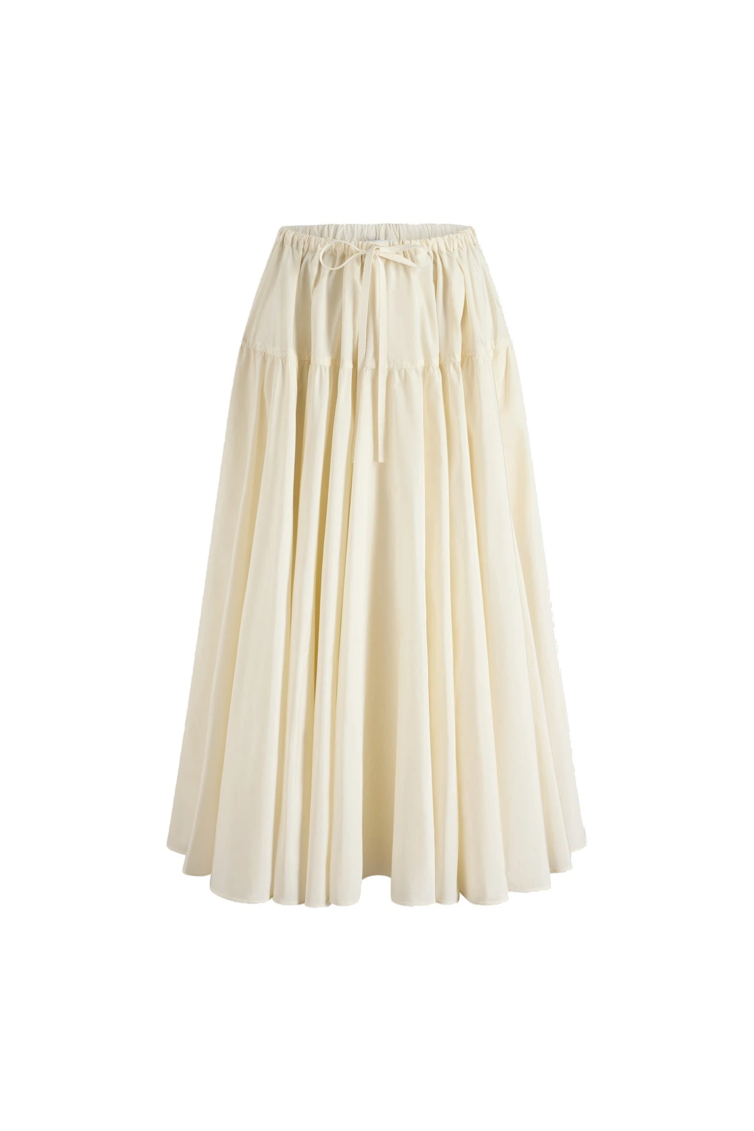Patou Long volume skirt in Ivory recycled faille | Skirts | Luxury Shoes Patou Long volume skirt in Ivory recycled faille