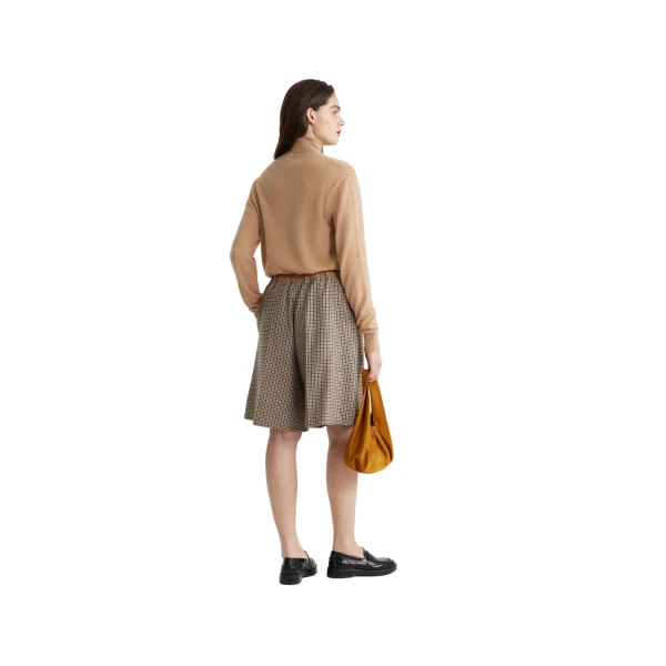 Longline shorts in Houndstooth recycled wool blend - Image 3