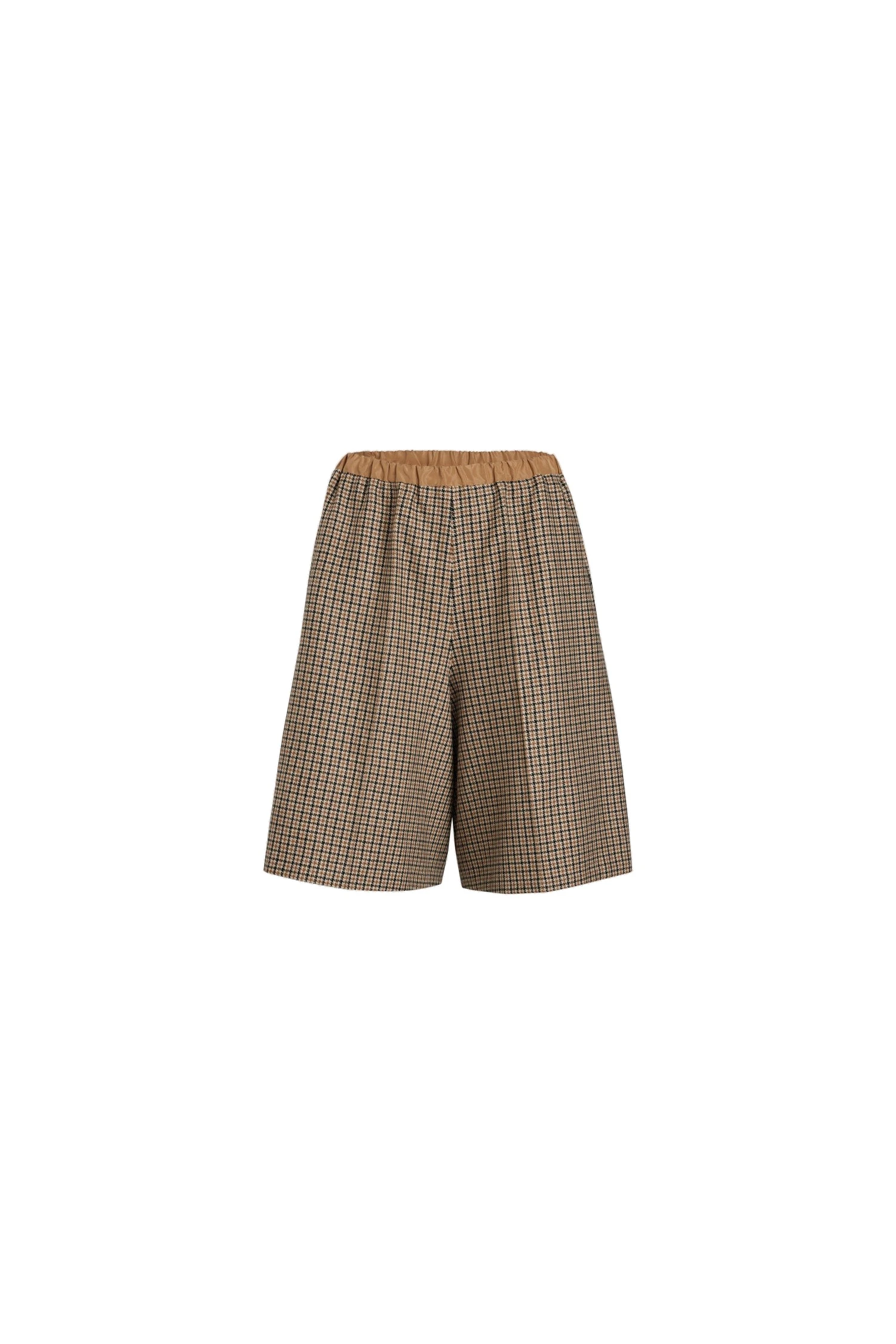 Patou Longline shorts in Houndstooth recycled wool blend | Shorts | Luxury Shoes Patou Longline shorts in Houndstooth recycled wool blend