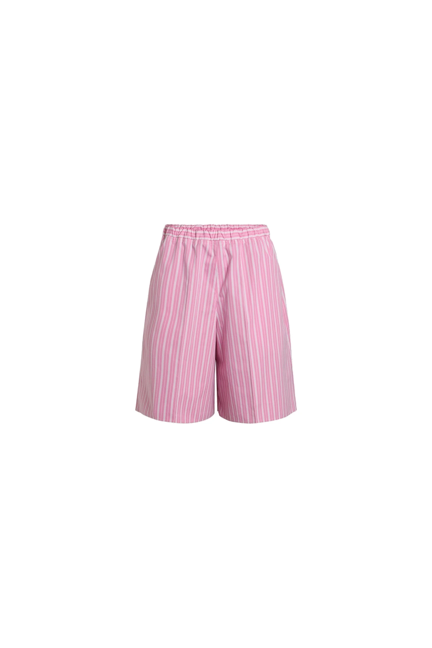 Patou Longline shorts in Pink Stripes printed sustainable cotton | Shorts | Luxury Shoes Patou Longline shorts in Pink Stripes printed sustainable cotton