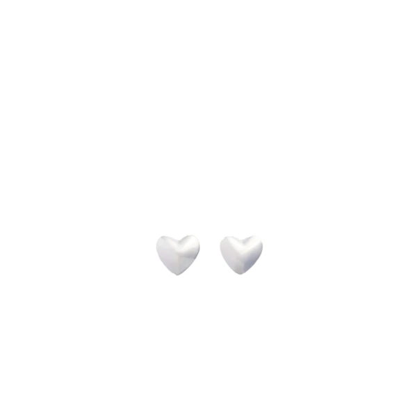 M heart stud earrings in Silver
