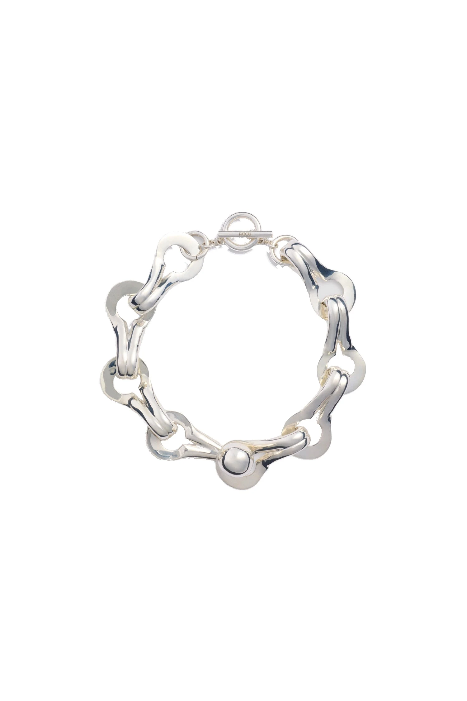 Patou M link short geometric choker necklace | Luxury Shoes Patou M link short geometric choker necklace in Silver