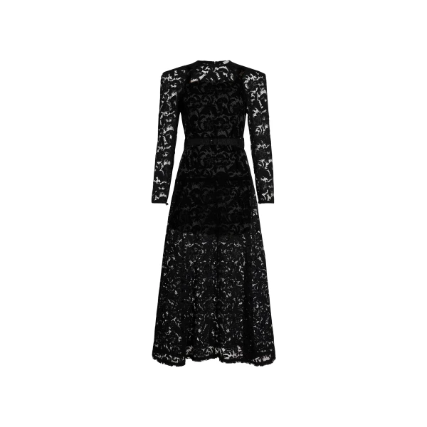 Maxi dress in Black organic cotton blend lace