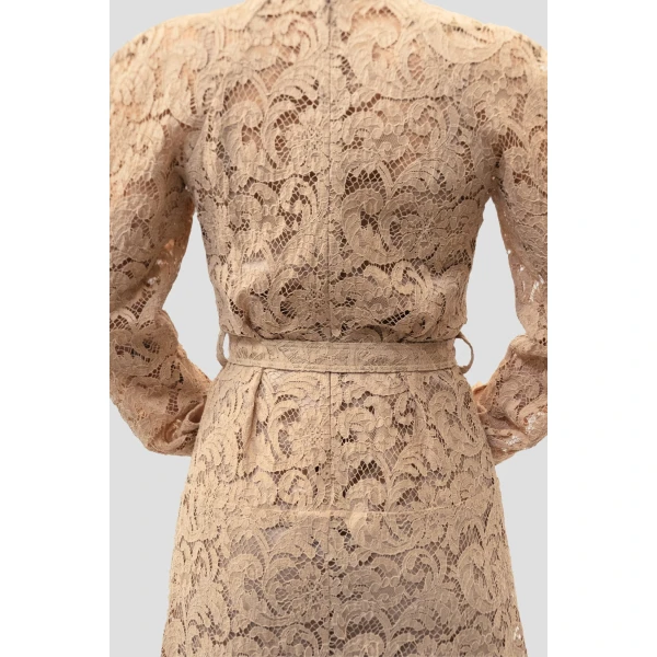 Maxi dress in Gray Sand organic cotton blend lace - Image 3