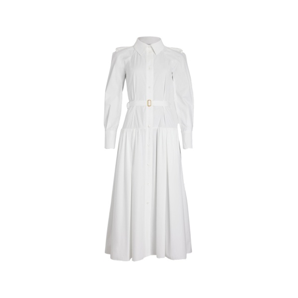 Patou Maxi shirt dress in White organic cotton