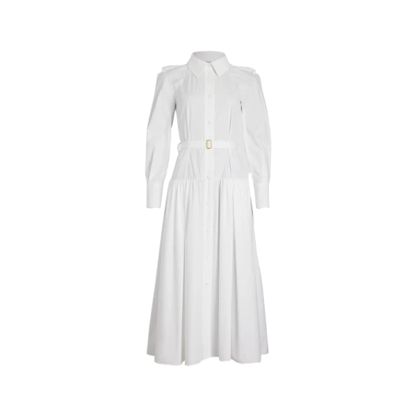 Patou Maxi shirt dress in White organic cotton