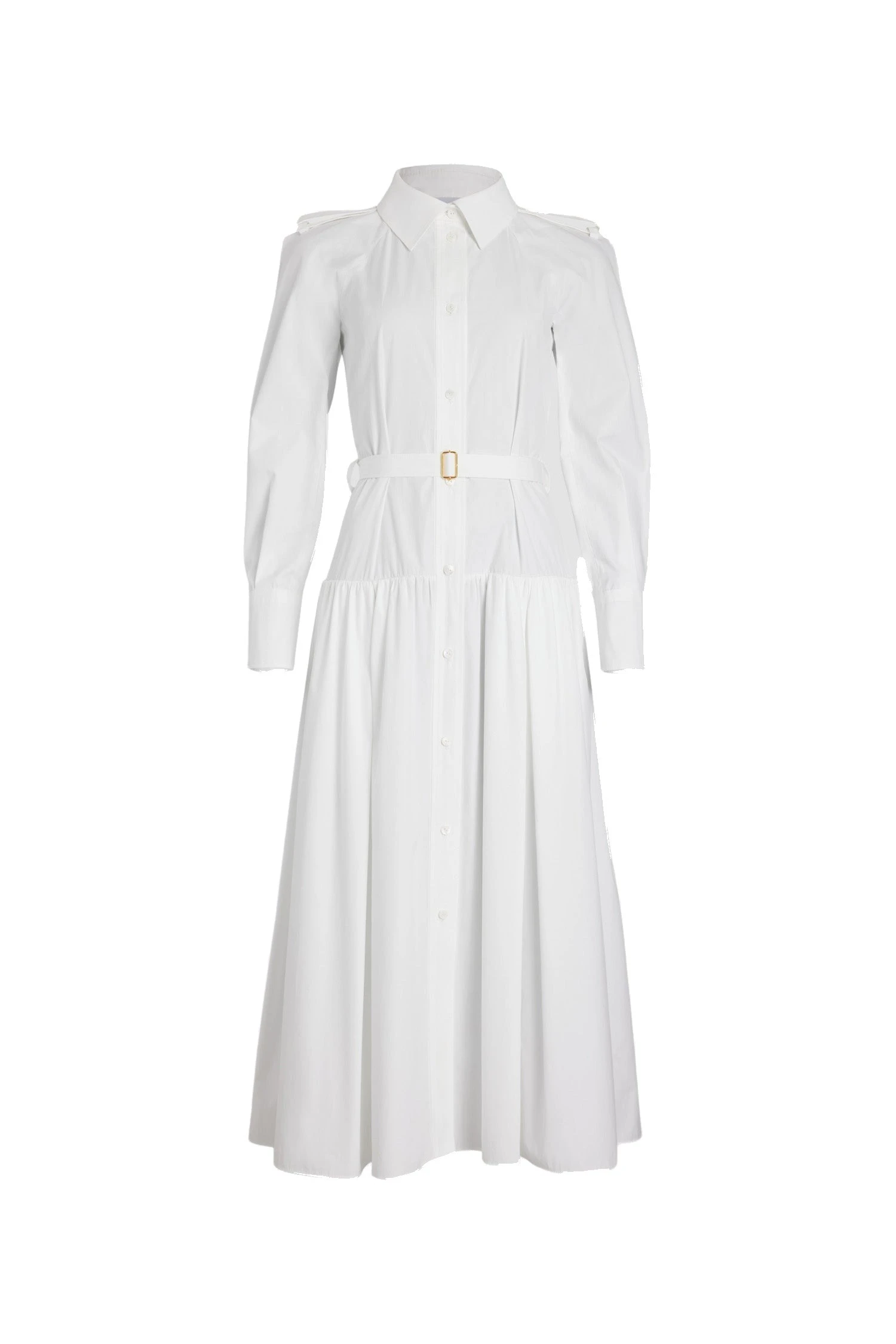 Patou Maxi shirt dress in White organic cotton | Dresses | Luxury Shoes Patou Maxi shirt dress in White organic cotton