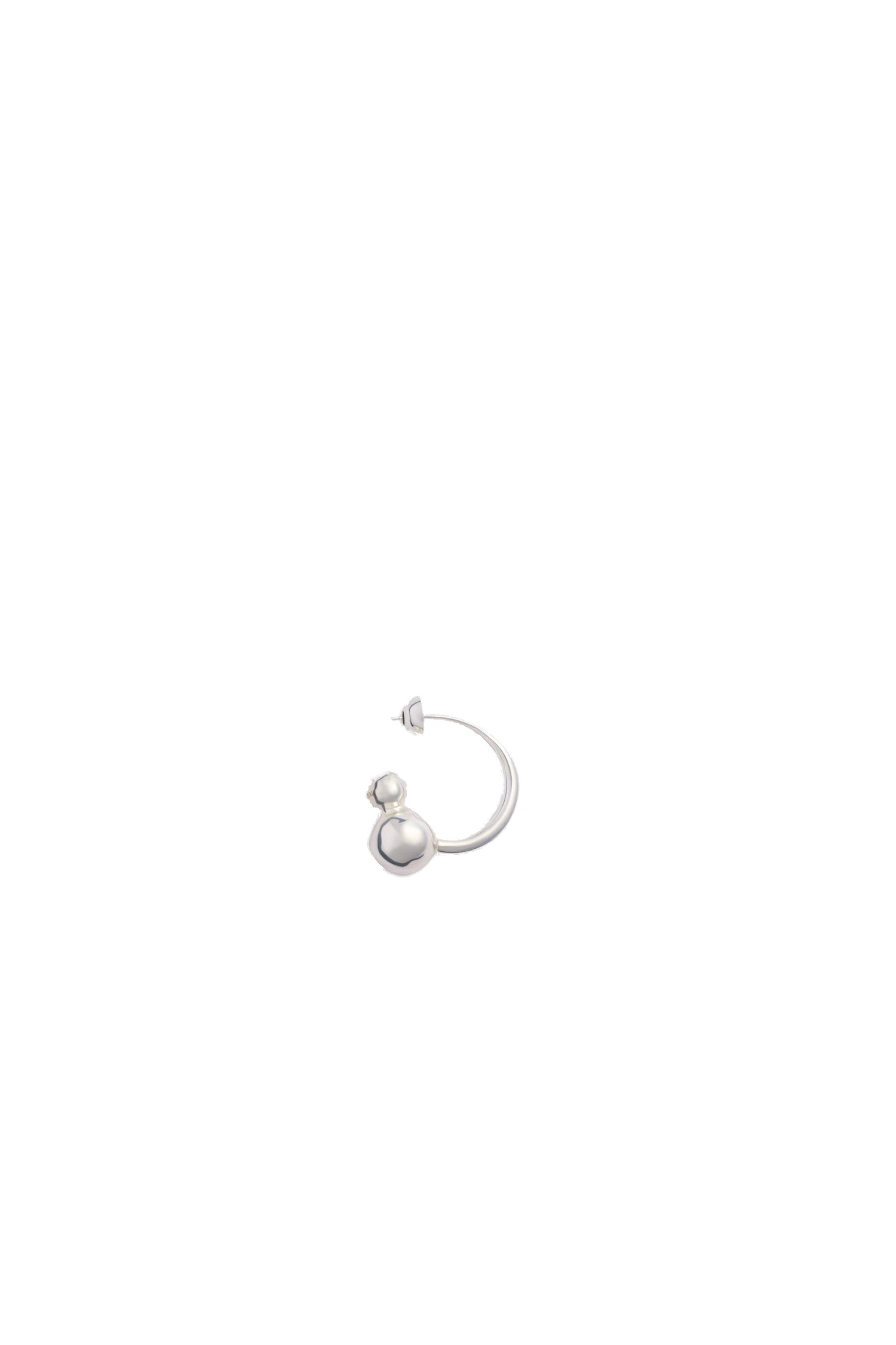 Patou Mercury marbles half-hoop earring with ornament | Luxury Shoes Patou Mercury marbles half-hoop earring with ornament in Silver