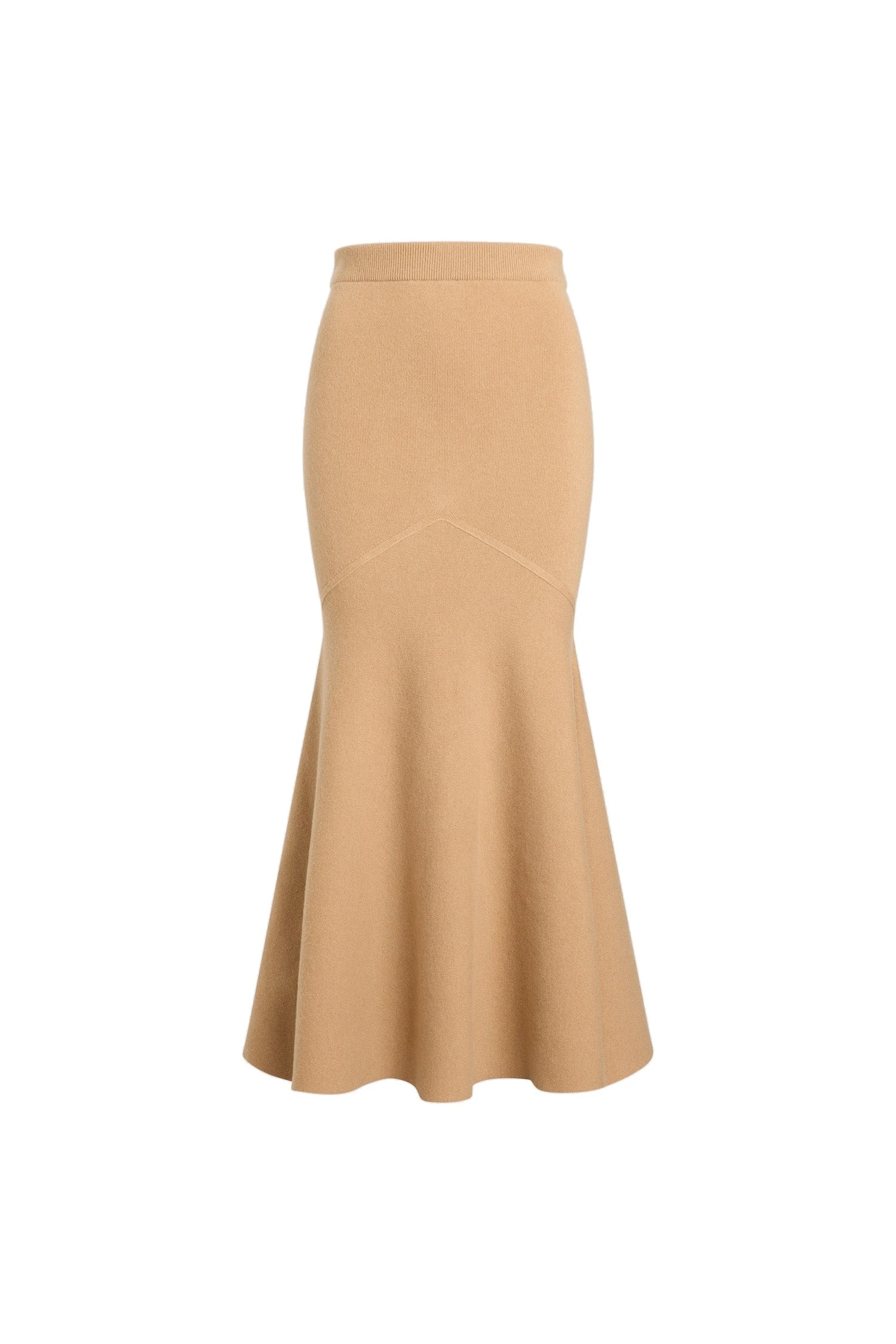 Patou Mermaid midi skirt in Biscuit wool and cashmere | Skirts | Luxury Shoes Patou Mermaid midi skirt in Biscuit wool and cashmere