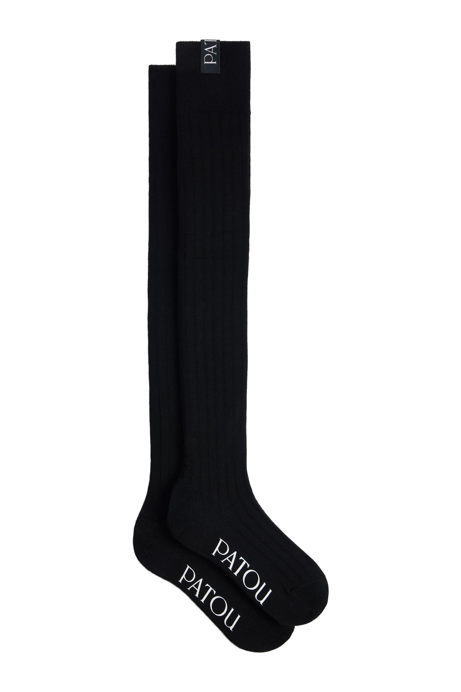 Patou Mid-calf socks in Black blended cotton | Accessories | Luxury Shoes Patou Mid-calf socks in Black blended cotton