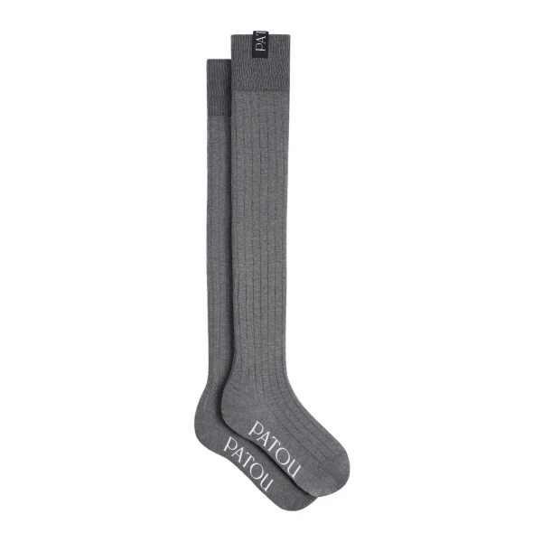 Patou Mid-calf socks in Winter Slate blended cotton