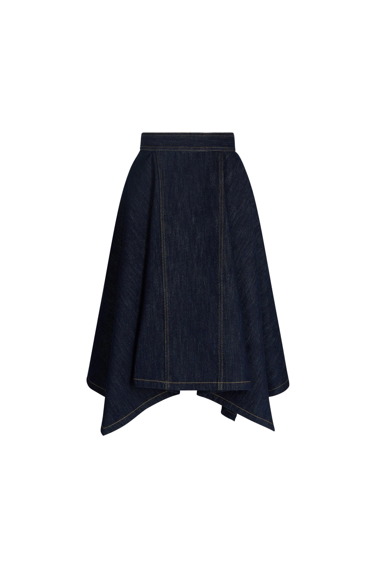 Patou Midi skirt in Moonrise Rodeo cotton denim | Skirts | Luxury Shoes Patou Midi skirt in Moonrise Rodeo cotton denim