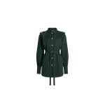 Patou Mini shirt dress in Garden Green organic cotton gabardine