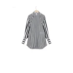Patou Mini shirt dress in Mix Black Large Stripes printed cotton