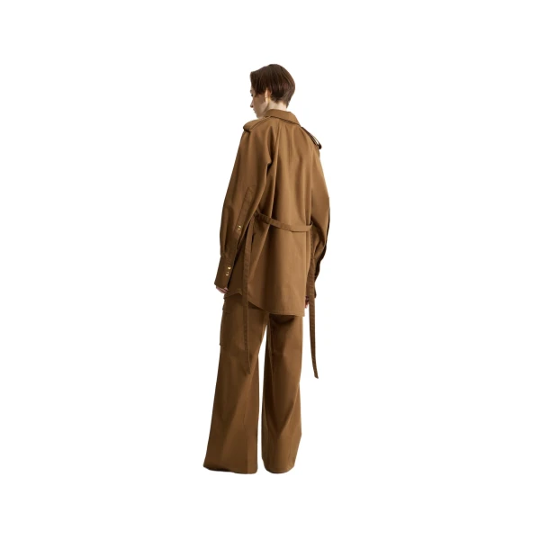 Mini shirt dress in Nutmeg organic cotton gabardine - Image 3