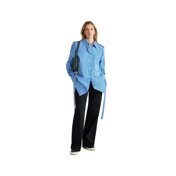 Mini shirt dress in Victoria Blue Stripes printed sustainable cotton - Image 2