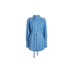 Patou Mini shirt dress in Victoria Blue Stripes printed sustainable cotton