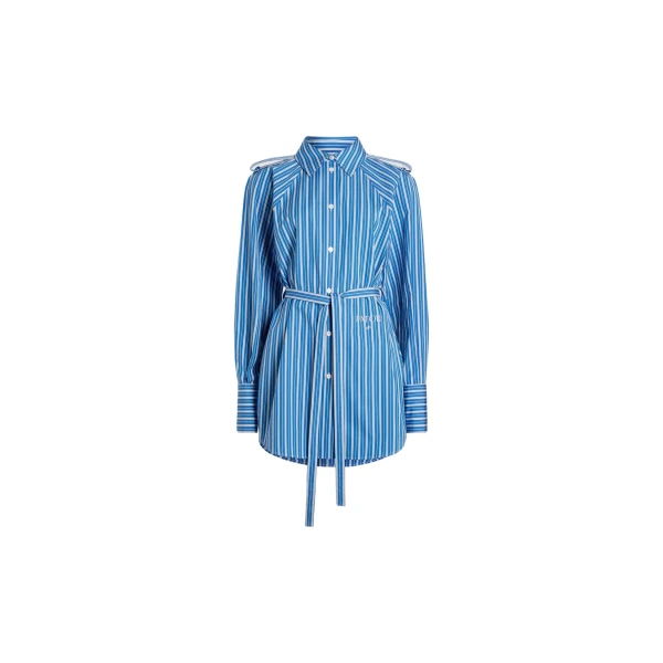 Mini shirt dress in Victoria Blue Stripes printed sustainable cotton