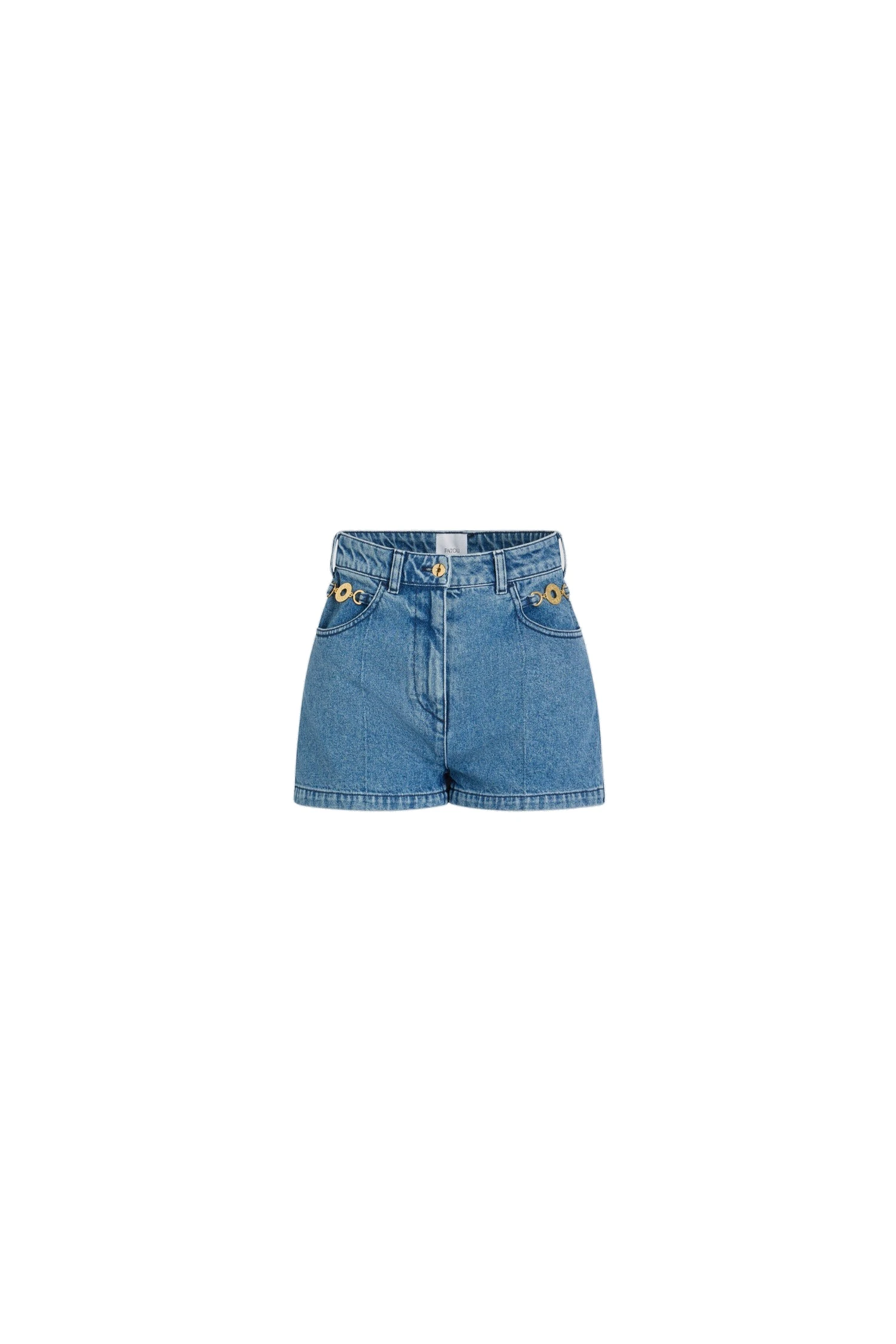 Patou Mini shorts in Heritage Blue Wash cotton denim | Shorts | Luxury Shoes Patou Mini shorts in Heritage Blue Wash cotton denim