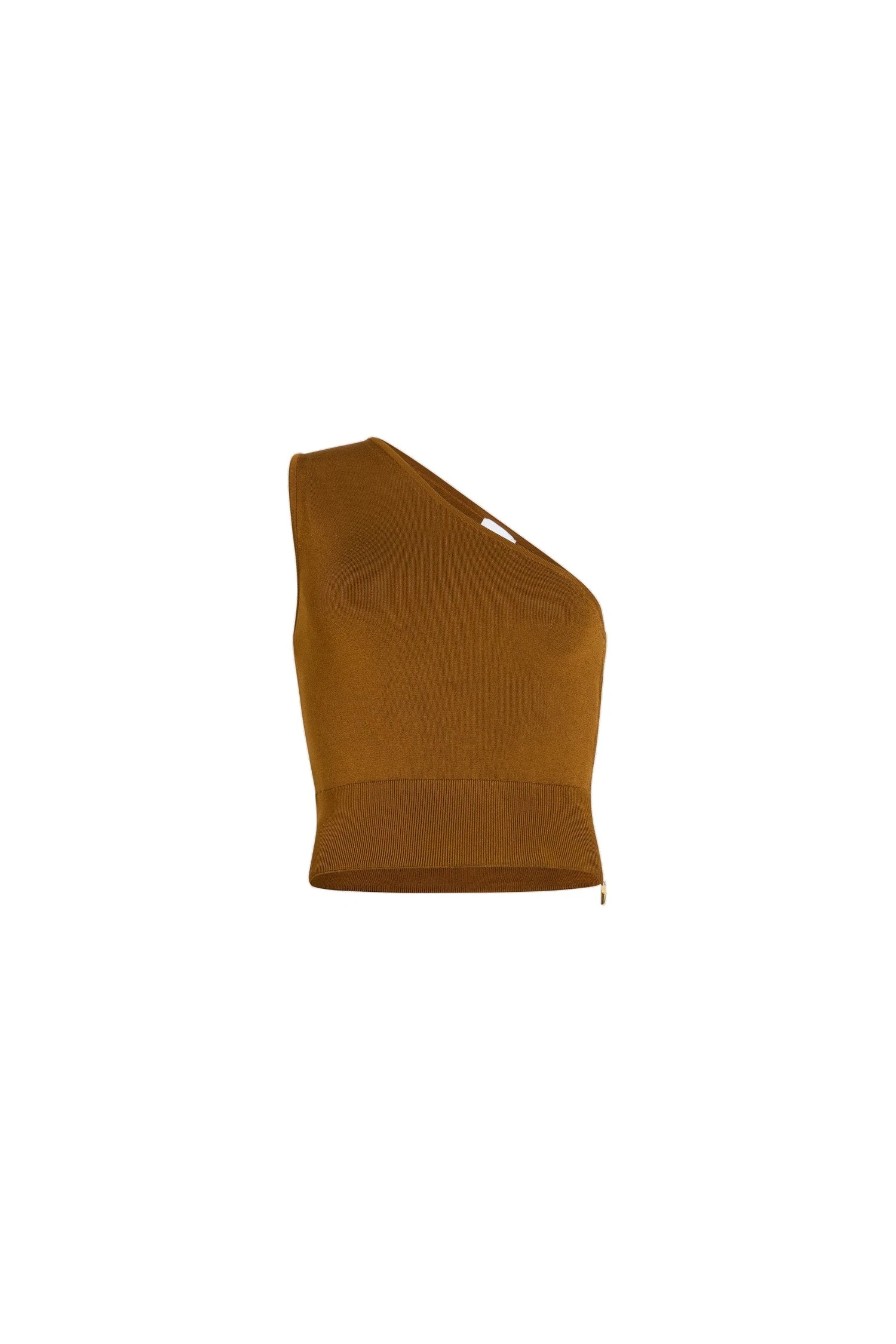 Patou One-shoulder knit top in technical crepe | Luxury Shoes Patou One-shoulder knit top in Caramel technical crepe