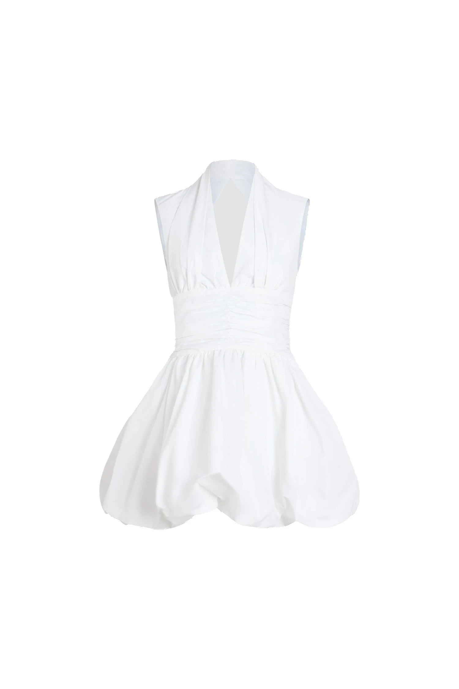 Patou Open back bubble mini dress in White recycled faille | Dresses | Luxury Shoes Patou Open back bubble mini dress in White recycled faille
