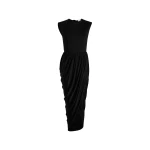 Patou Open back dress in Black stretch jersey