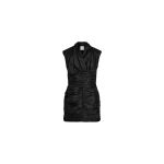 Patou Open back mini dress in Black recycled faille