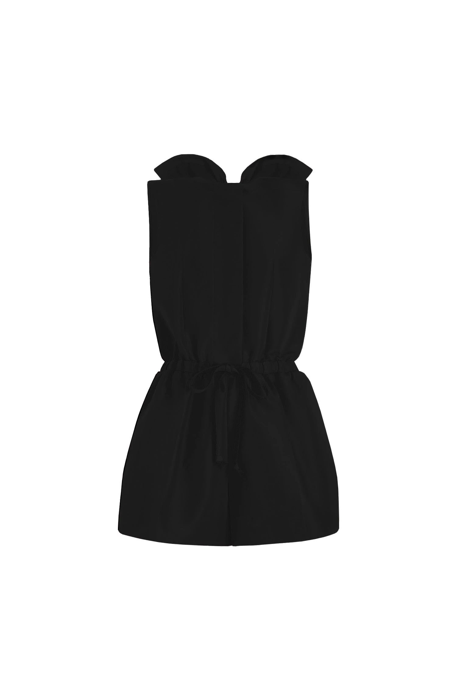 Patou Open back playsuit in recycled ottoman faille | Luxury Shoes Patou Open back playsuit in Black recycled ottoman faille