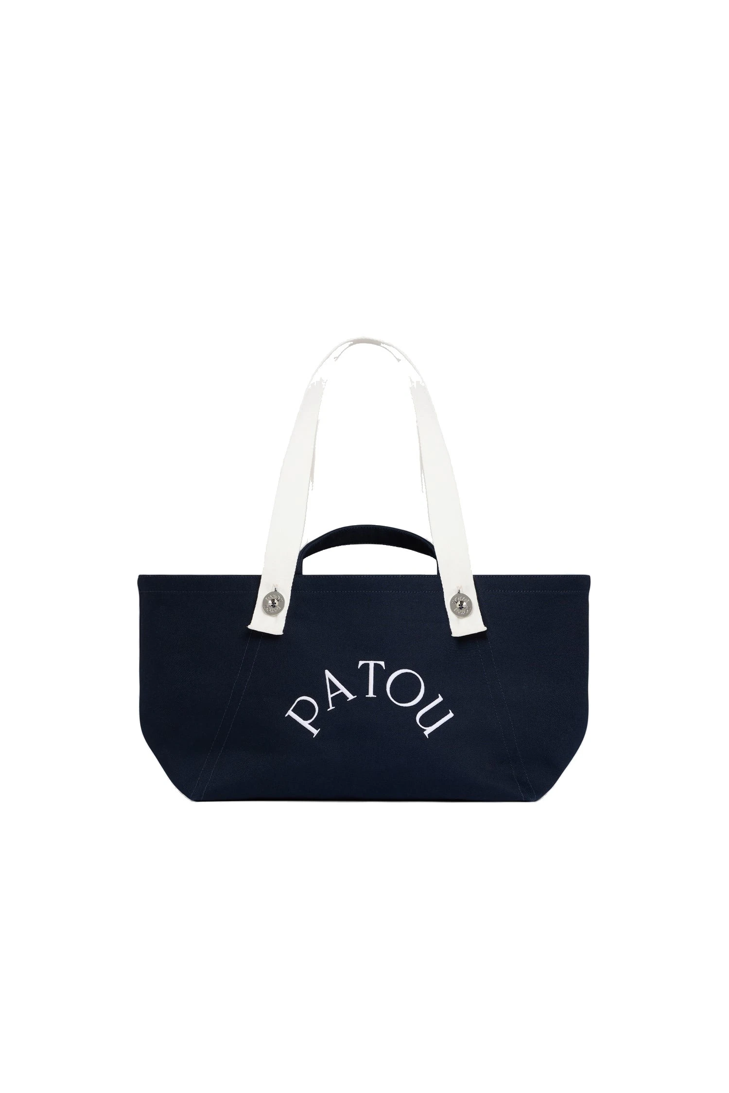 Patou Organic cotton GM trapeze tote bag | Luxury Shoes Patou Organic cotton GM trapeze tote bag in Deep Sea Blue