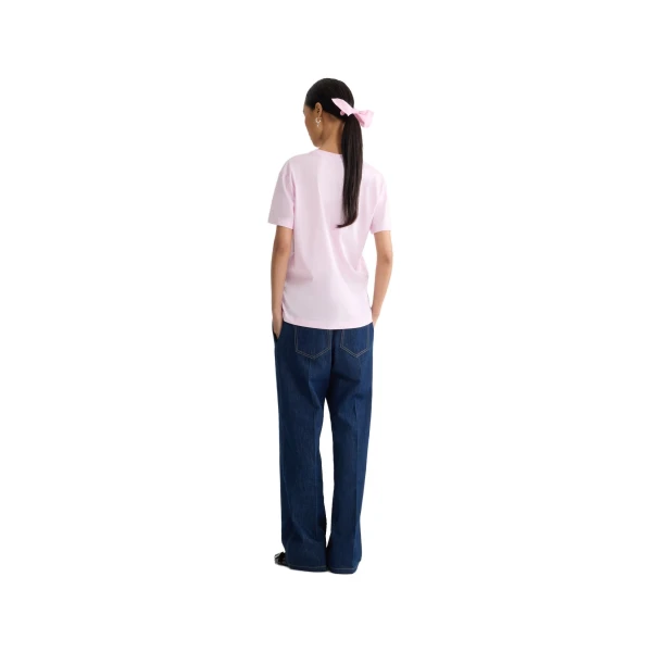 Organic cotton Patou JP poplin t-shirt in Candy Pink - Image 3