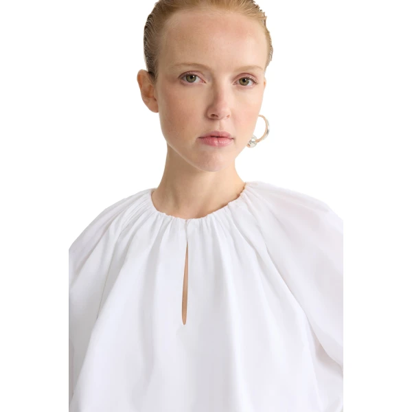 Organic cotton bubble top in White - Image 4