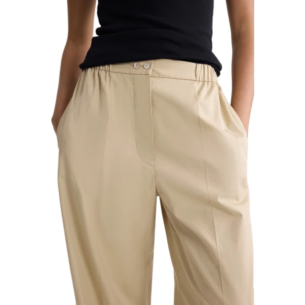 Organic cotton elasticated waist trousers in Safari Sand - Image 4