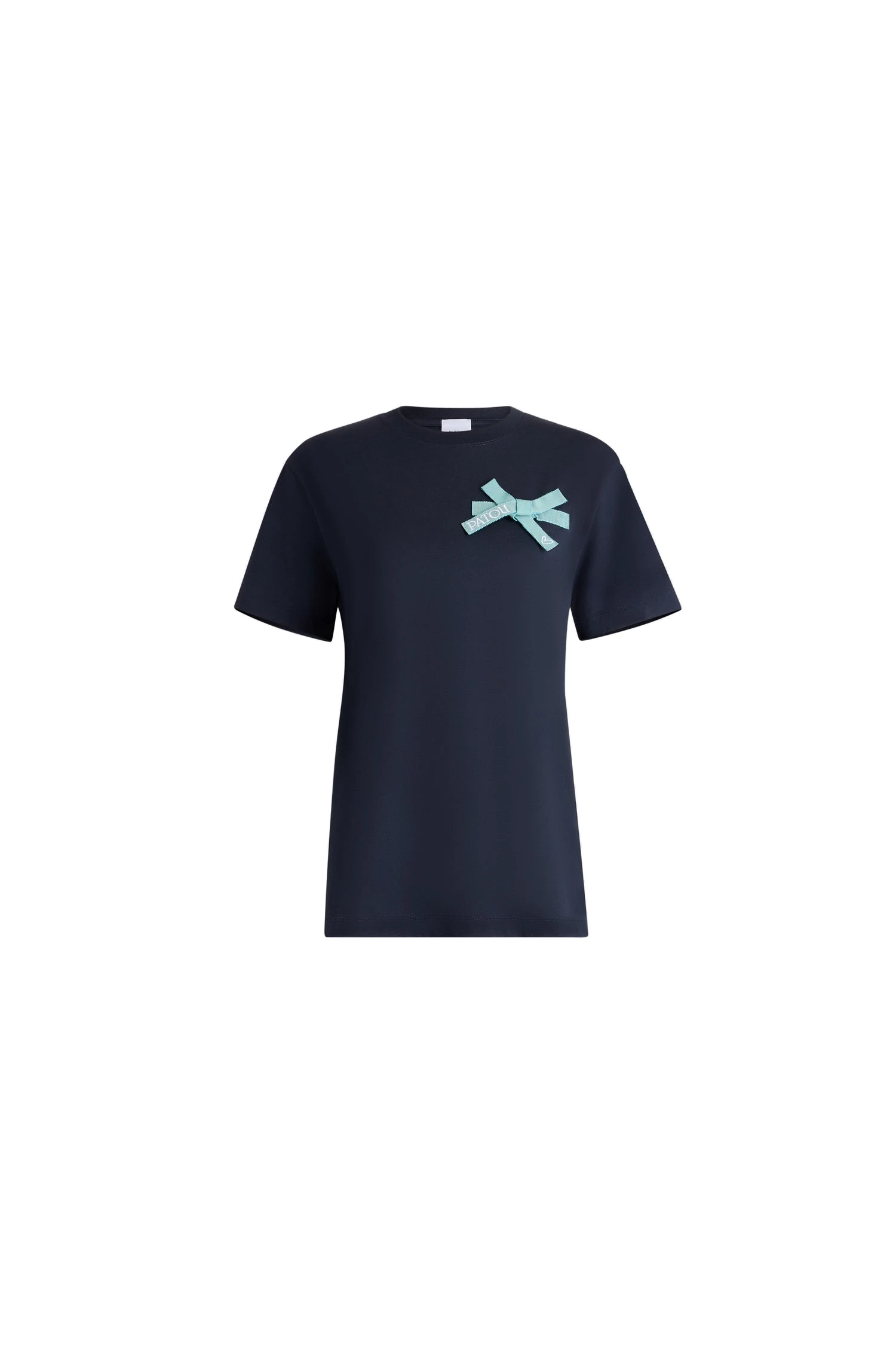 Patou Organic cotton knot T-shirt in Midnight Blue | Tops | Luxury Shoes Patou Organic cotton knot T-shirt in Midnight Blue