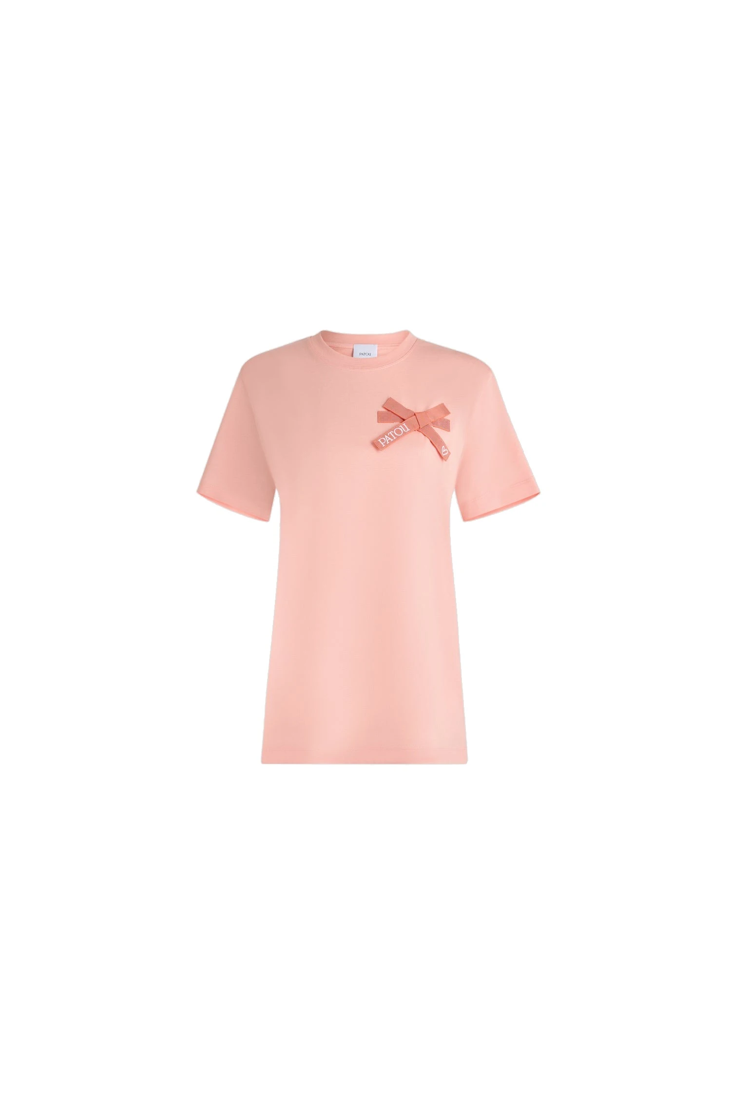 Patou Organic cotton knot T-shirt in Winter Blush | Tops | Luxury Shoes Patou Organic cotton knot T-shirt in Winter Blush
