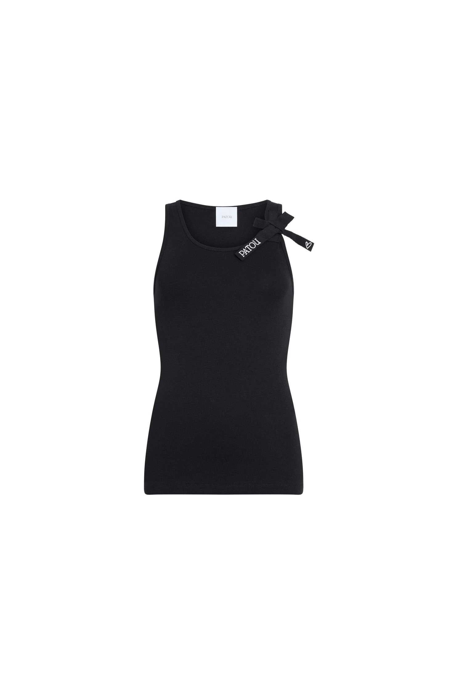 Patou Organic cotton knot strap tank top in Black | Tops | Luxury Shoes Patou Organic cotton knot strap tank top in Black