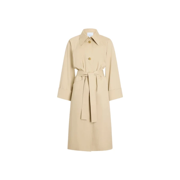 Organic cotton lightweight trench coat in Safari Sand