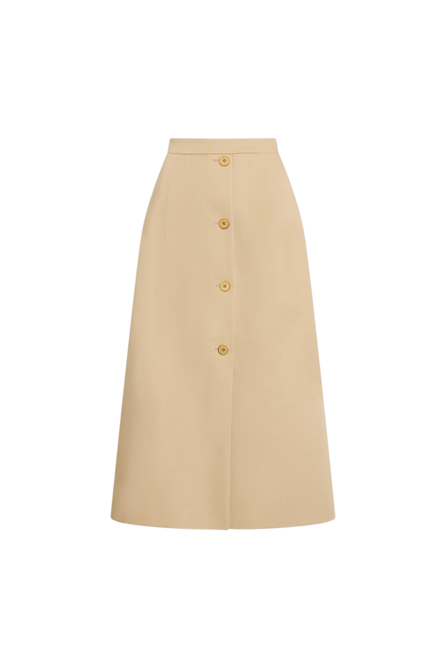 Patou Organic cotton long buttoned skirt in Sand | Skirts | Luxury Shoes Patou Organic cotton long buttoned skirt in Sand