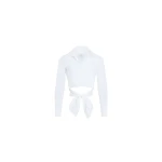 Patou Organic cotton long sleeve knotted top in White