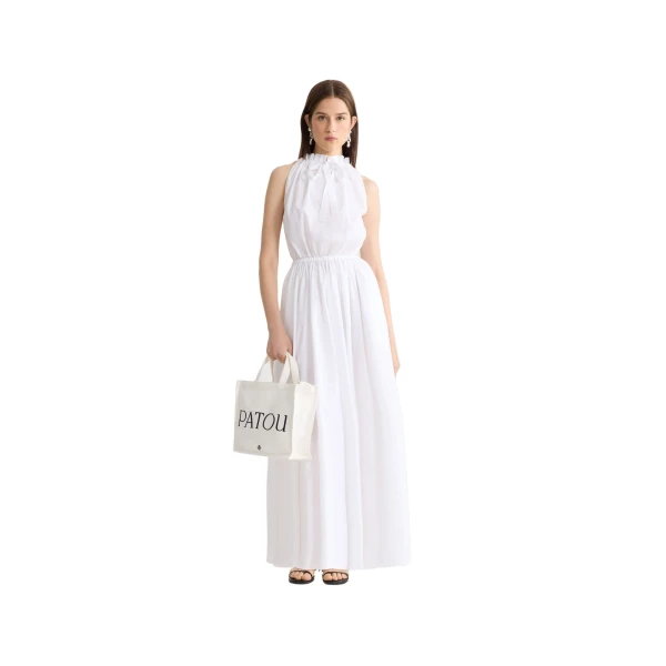 Organic cotton midi dress in White - Image 2