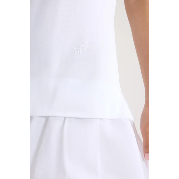 Organic cotton mix faille dress in White - Image 4