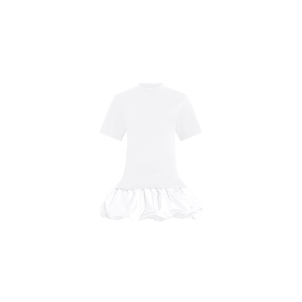 Patou Organic cotton mix faille dress in White