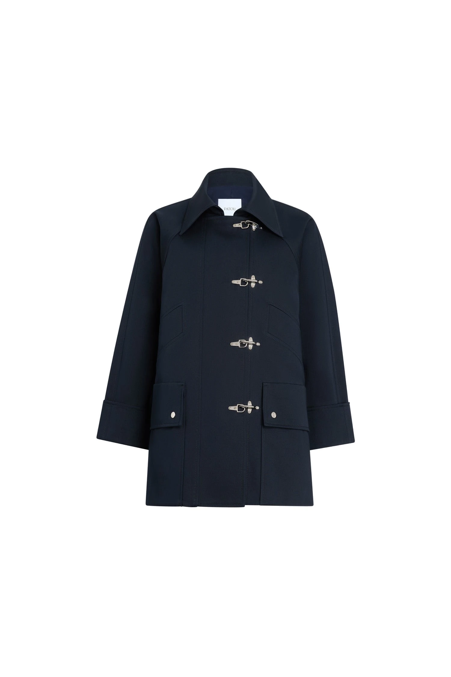 Patou Organic cotton oversized parka in Night Blue | Coats | Luxury Shoes Patou Organic cotton oversized parka in Night Blue