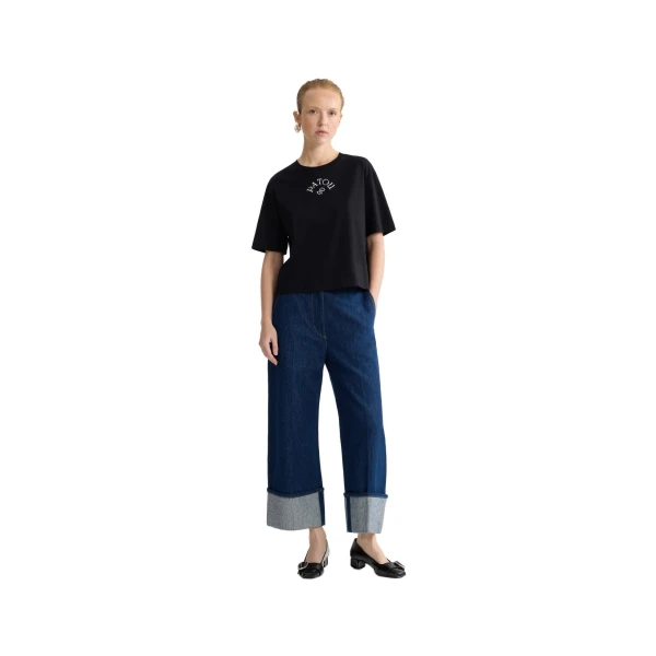 Organic cotton polo T-shirt in Black - Image 2