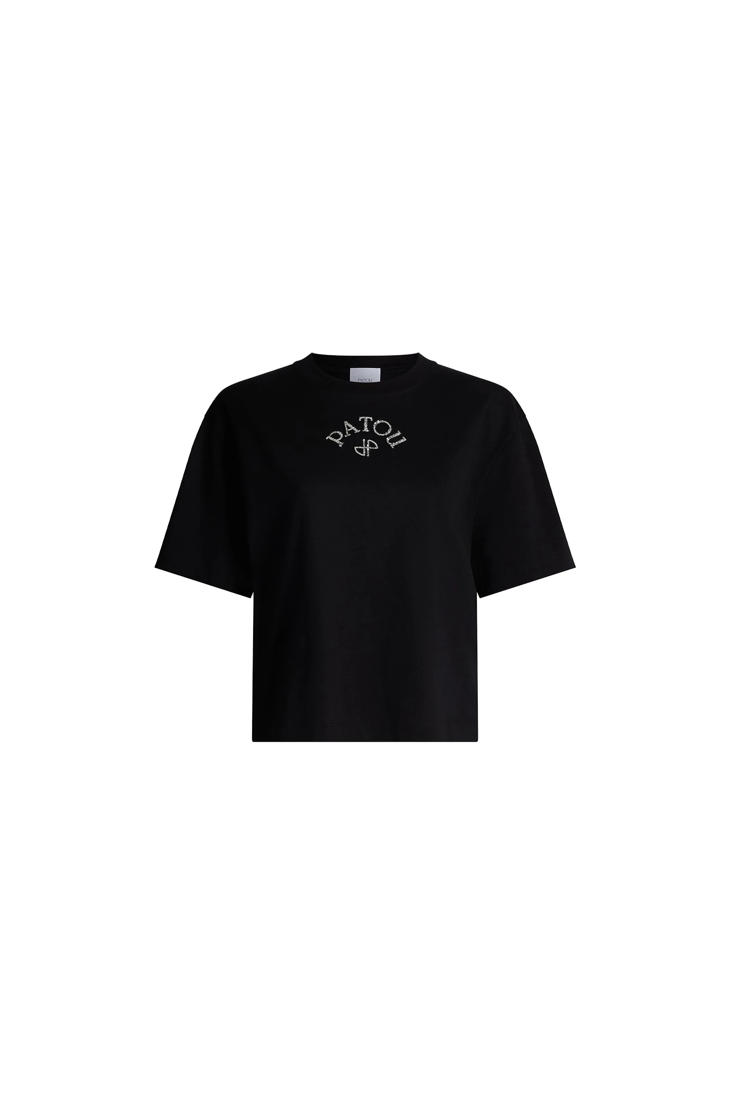Patou Organic cotton polo T-shirt in Black | Tops | Luxury Shoes Patou Organic cotton polo T-shirt in Black