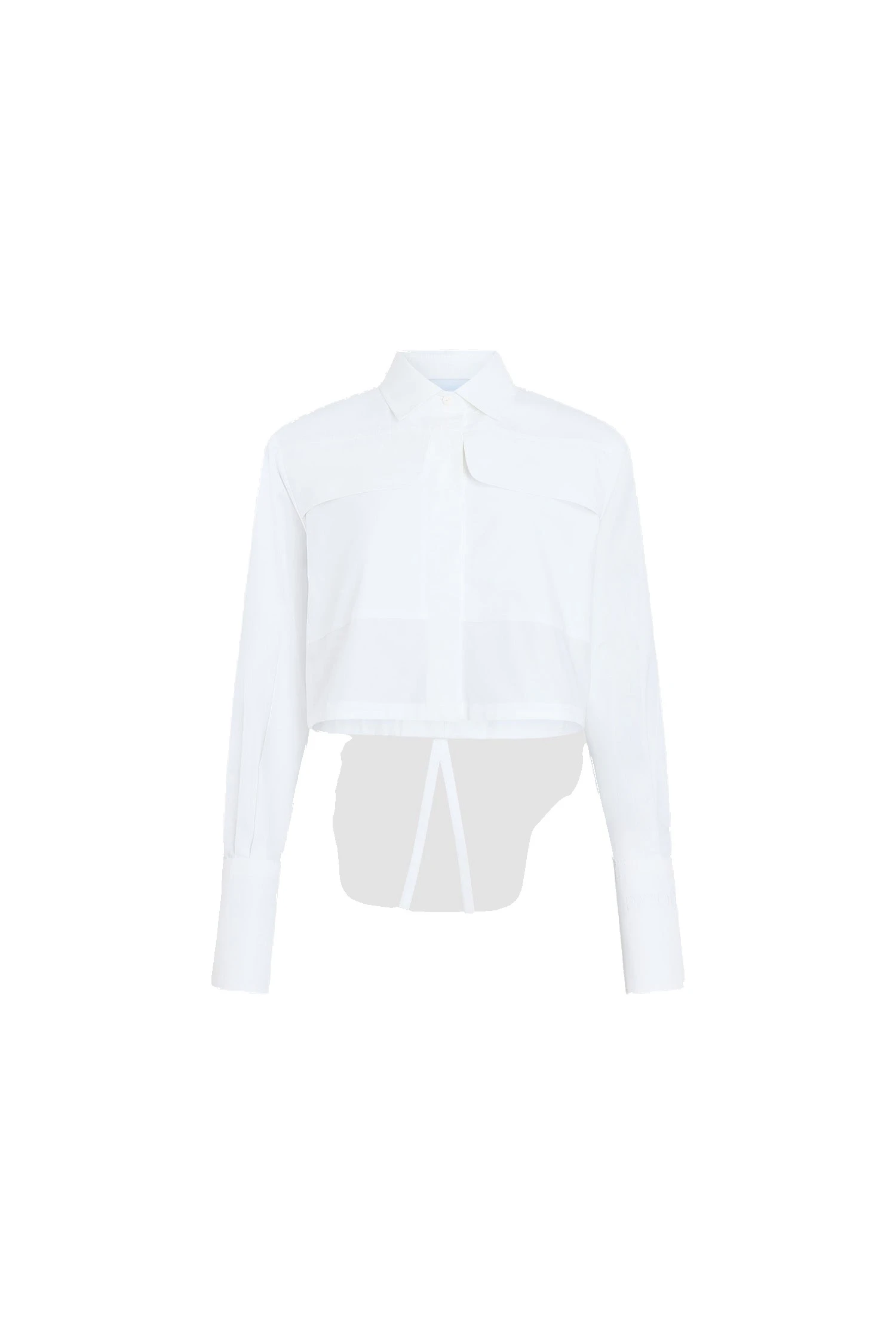 Patou Organic cotton short safari shirt in White | Tops | Luxury Shoes Patou Organic cotton short safari shirt in White