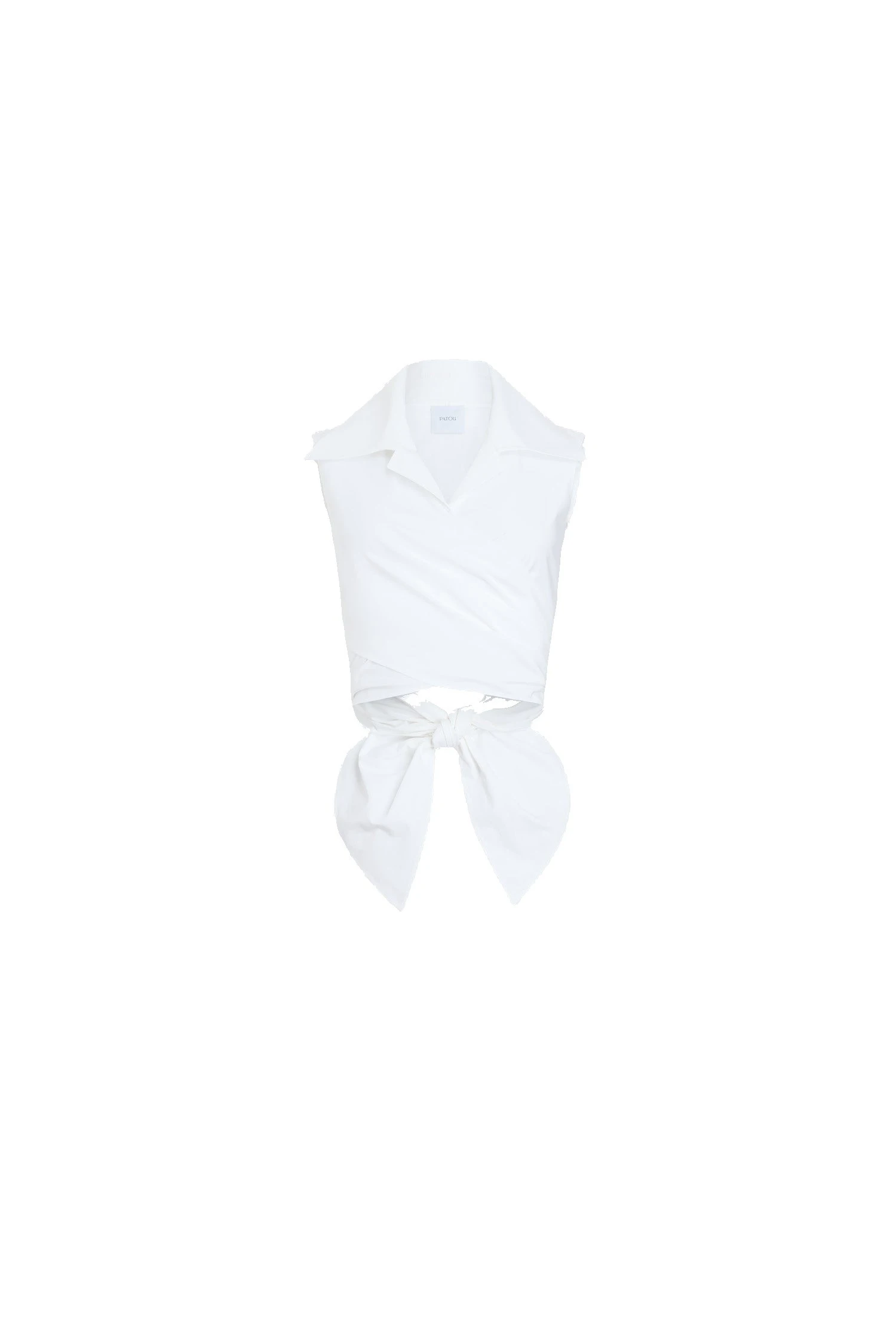 Patou Organic cotton sleeveless draped top in White | Tops | Luxury Shoes Patou Organic cotton sleeveless draped top in White